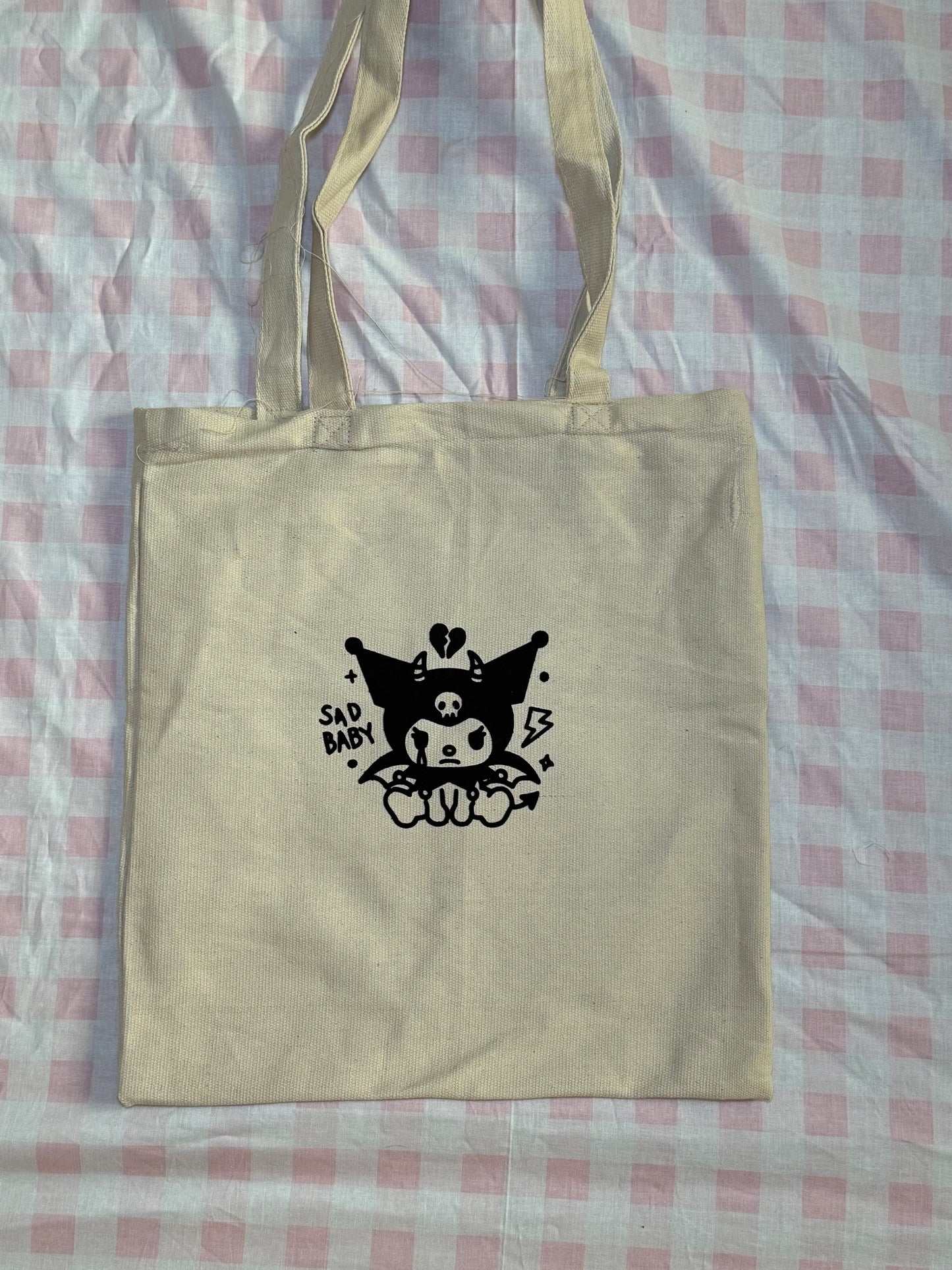 Sad Kuromi Canvas Tote