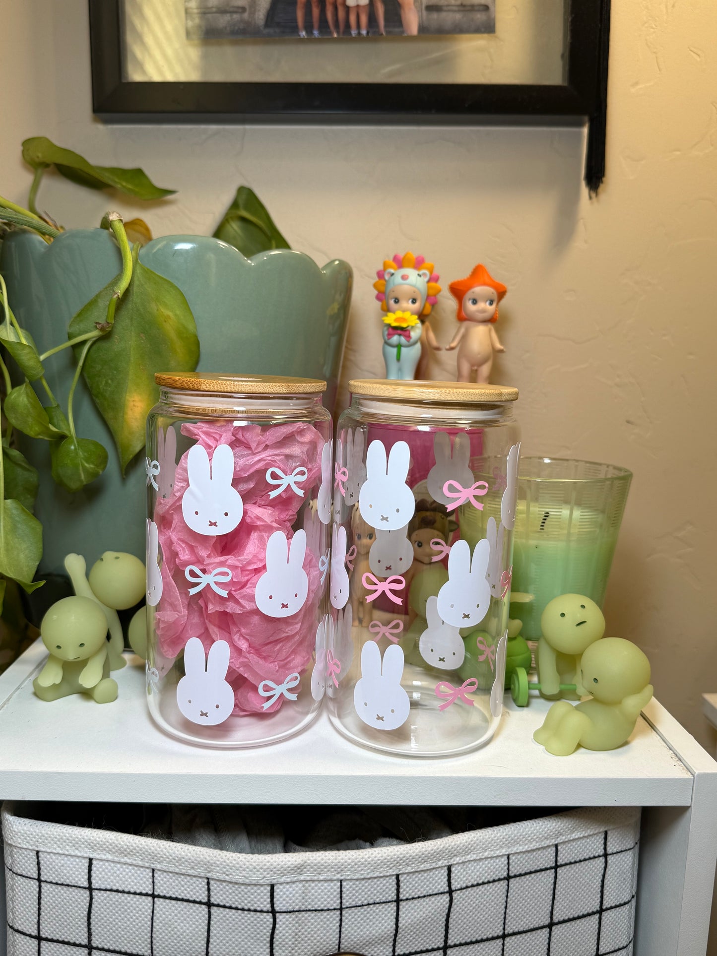 Pink and Blue Bow Miffy Cup Set