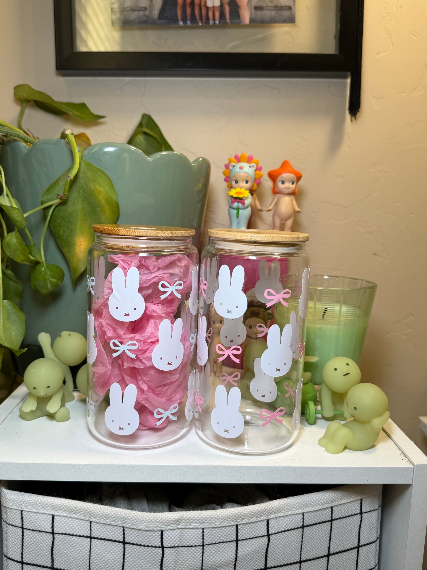 Pink and Blue Bow Miffy Cup Set