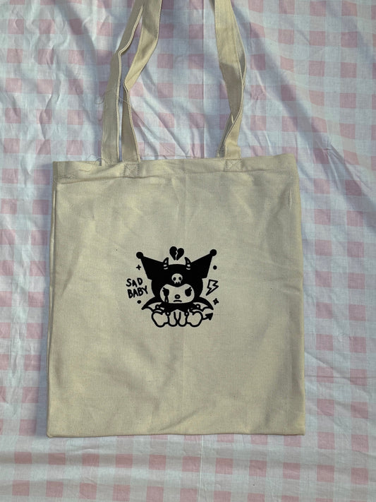 Sad Kuromi Canvas Tote